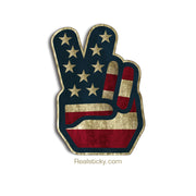 3" Rustic USA Peace Sticker