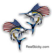USA Sailfish Sticker Pair