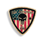 Rustic USA Flag 2nd Amendment Skull Badge Sticker