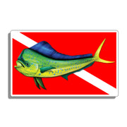 Diver Down Mahi Flag Sticker