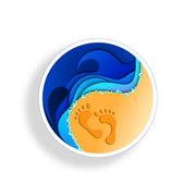 Ocean Footprint Round Sticker