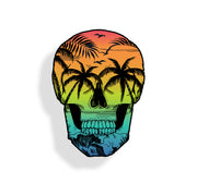 Beach Scene Skull Sticker