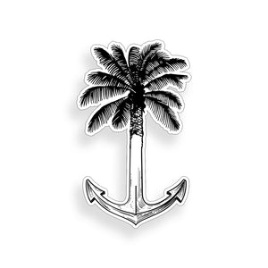 Palm Tree Anchor Sticker