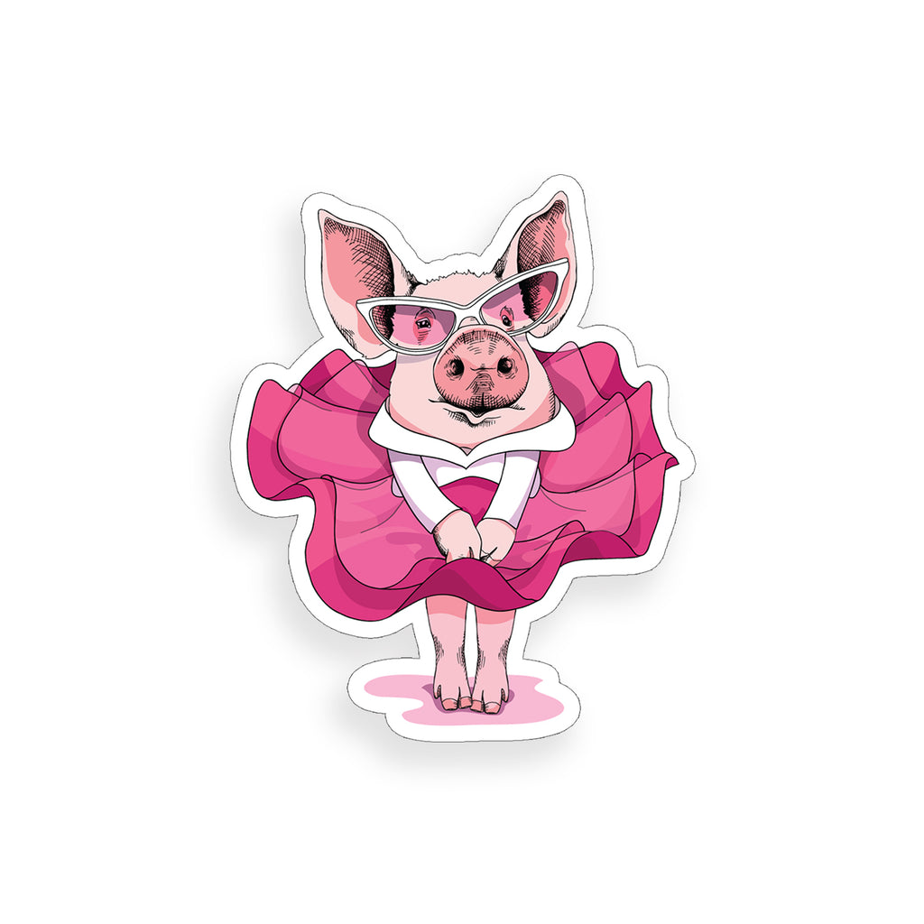 Pig Wearing Dress Sticker