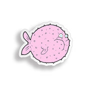 Pink Puffer Fish Sticker