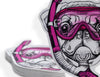 Pink Pug Snorkel Mask Sticker
