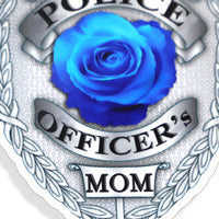 Proud Police Officer Mom Silver Badge Sticker