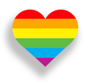 Rainbow heart sticker