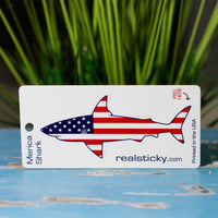 Merica Shark USA flag car sticker