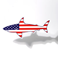 Shark Sticker with USA American Flag 