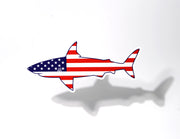 Shark Sticker with USA American Flag
