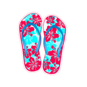 Red Blue Flower Flip Flop Sticker