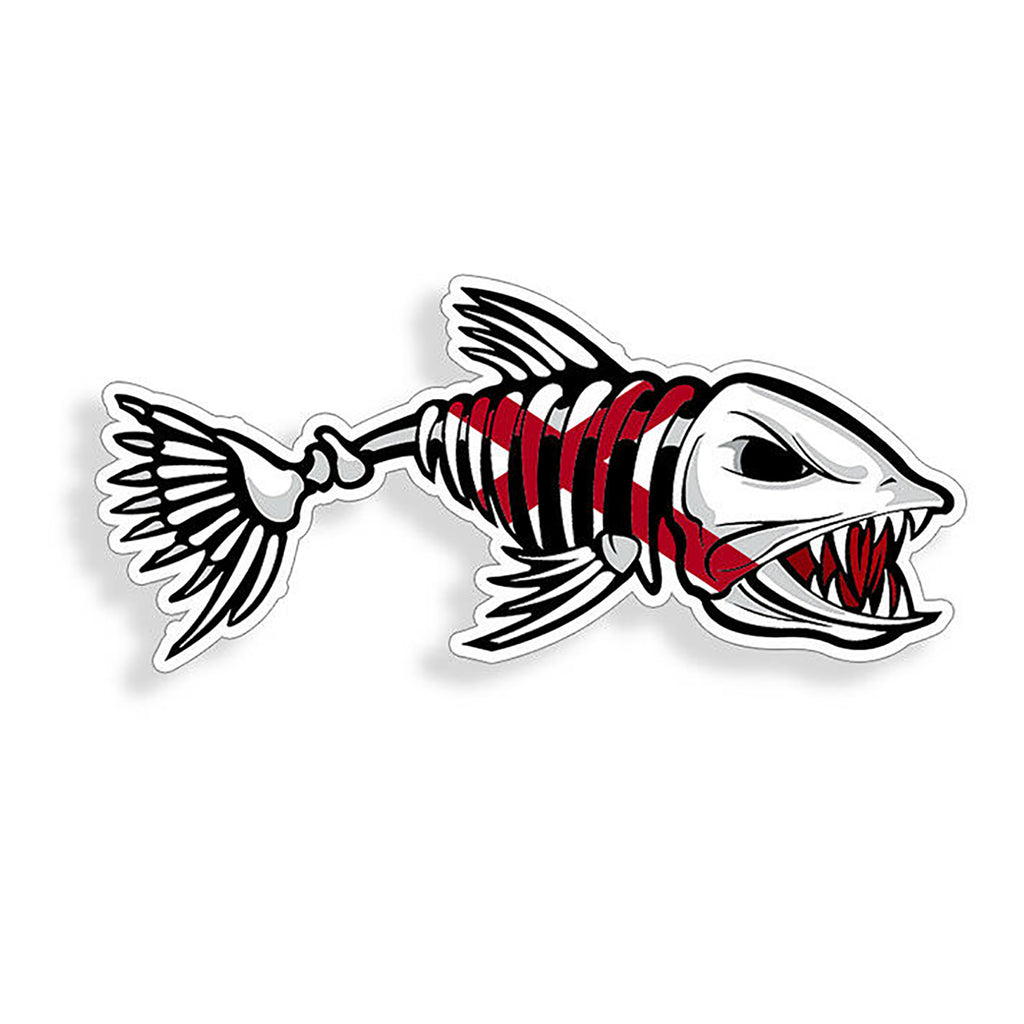 Alabama Flag USA Bone Fish Sticker
