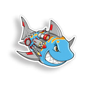 Shark Armed Rocket Missile Sticker