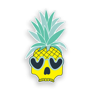 Pineapple Skull with Sunglasses Sticker