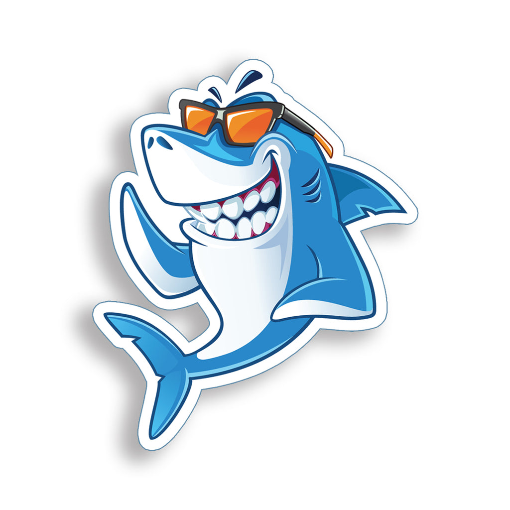 Smiling Shark Dude Sticker Real Sticky