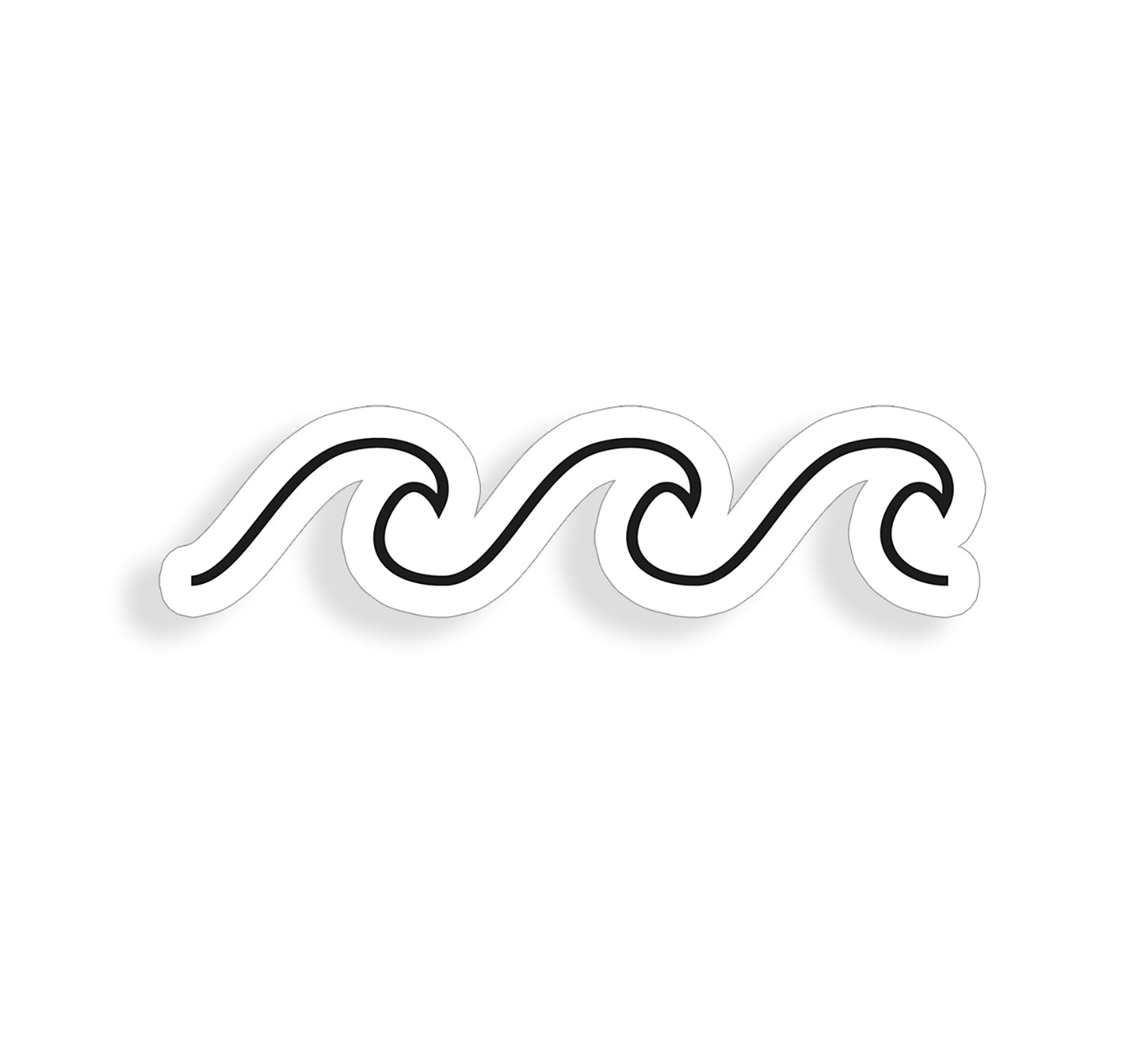 Black and White Wave Sticker 4 Inch Real Sticky