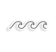 Black and White Wave Sticker - 6 Inch