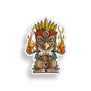 Tiki Guy Flame Sticker