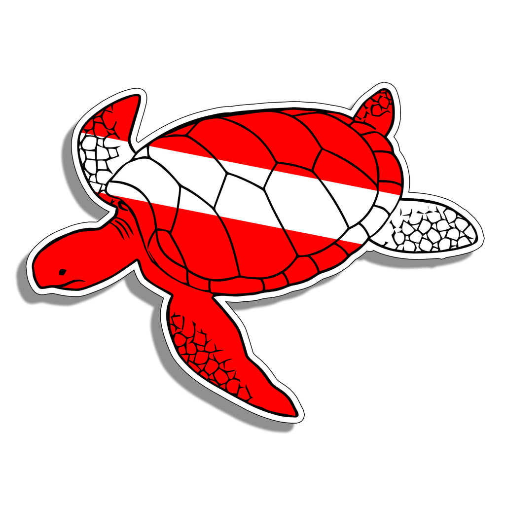 Turtle Diver Down Sticker Decal Dive Diving