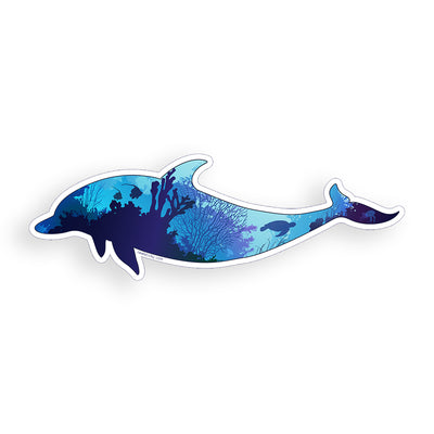 Dolphin Underwater Scene Sticker