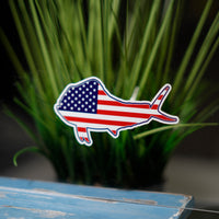 USA fish flag sticker