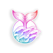 Whale Tale and Waves Sticker